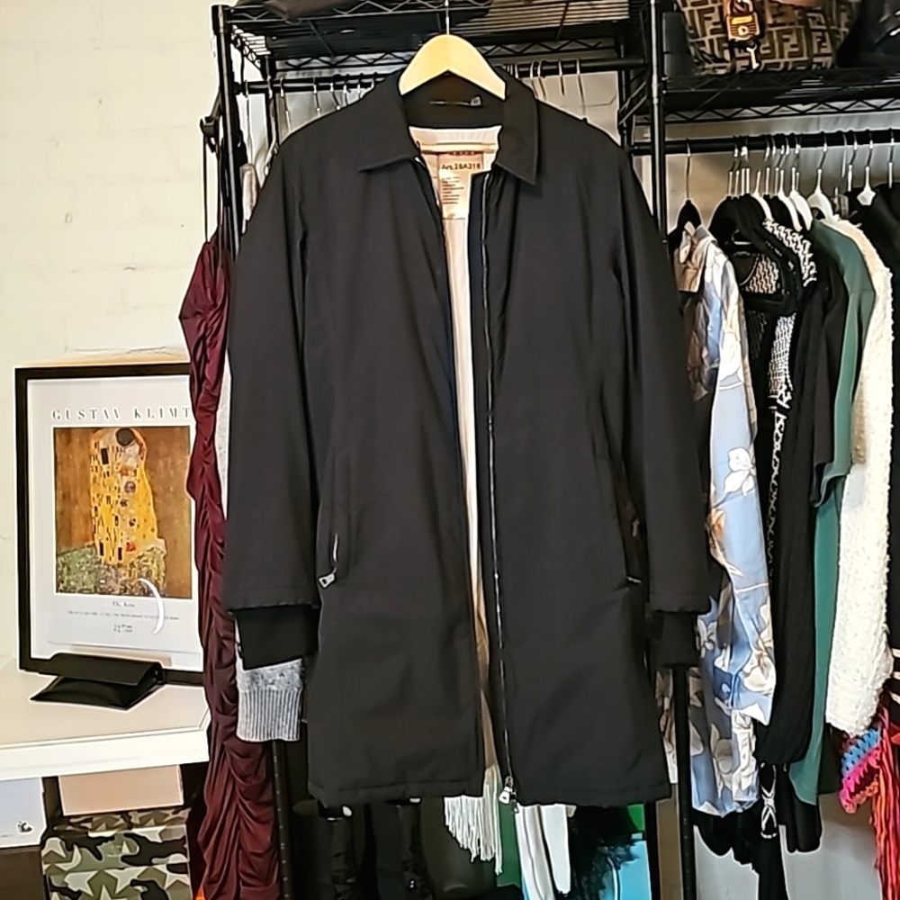 SOLD 💔 PRADA Vintage Nylon Belted Trench Coat - Picture 2 of 12